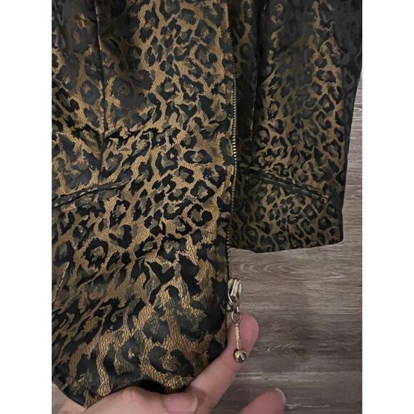Jacqueline Ferrar Vintage Vest size 12 zipper leopard animal print Jazz - Picture 3 of 10
